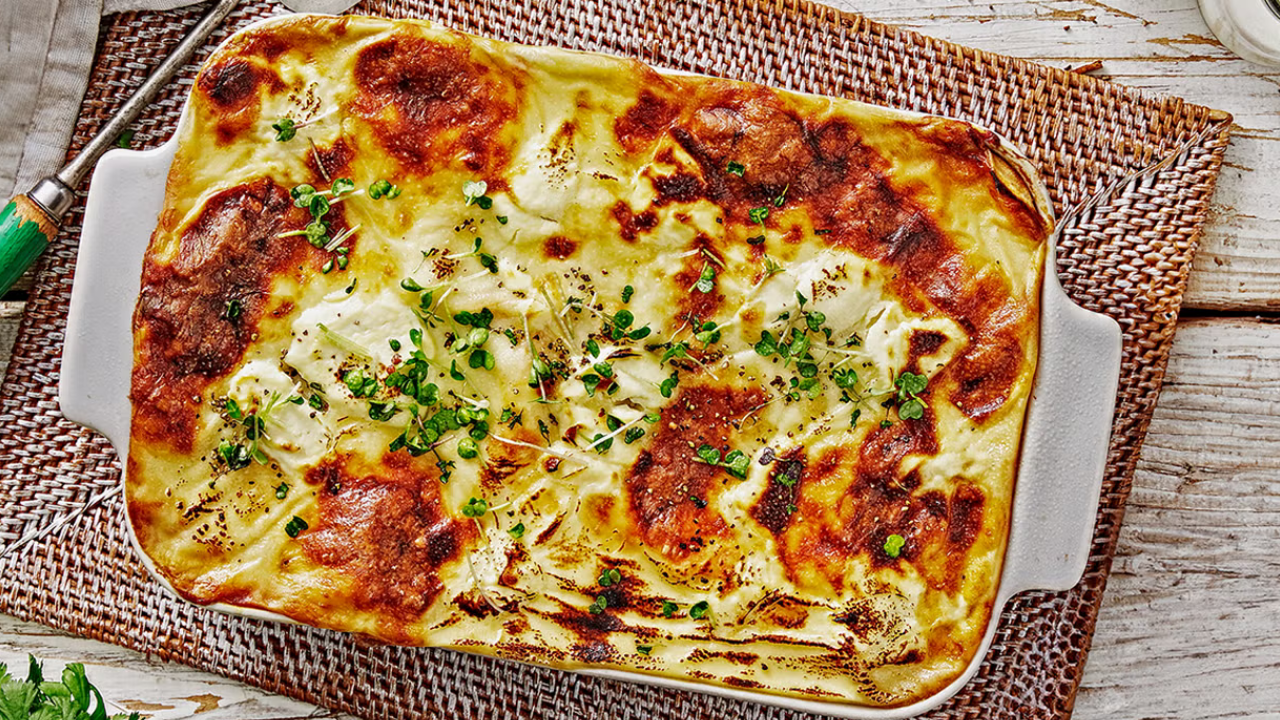 لازانيا لحمه/لبن